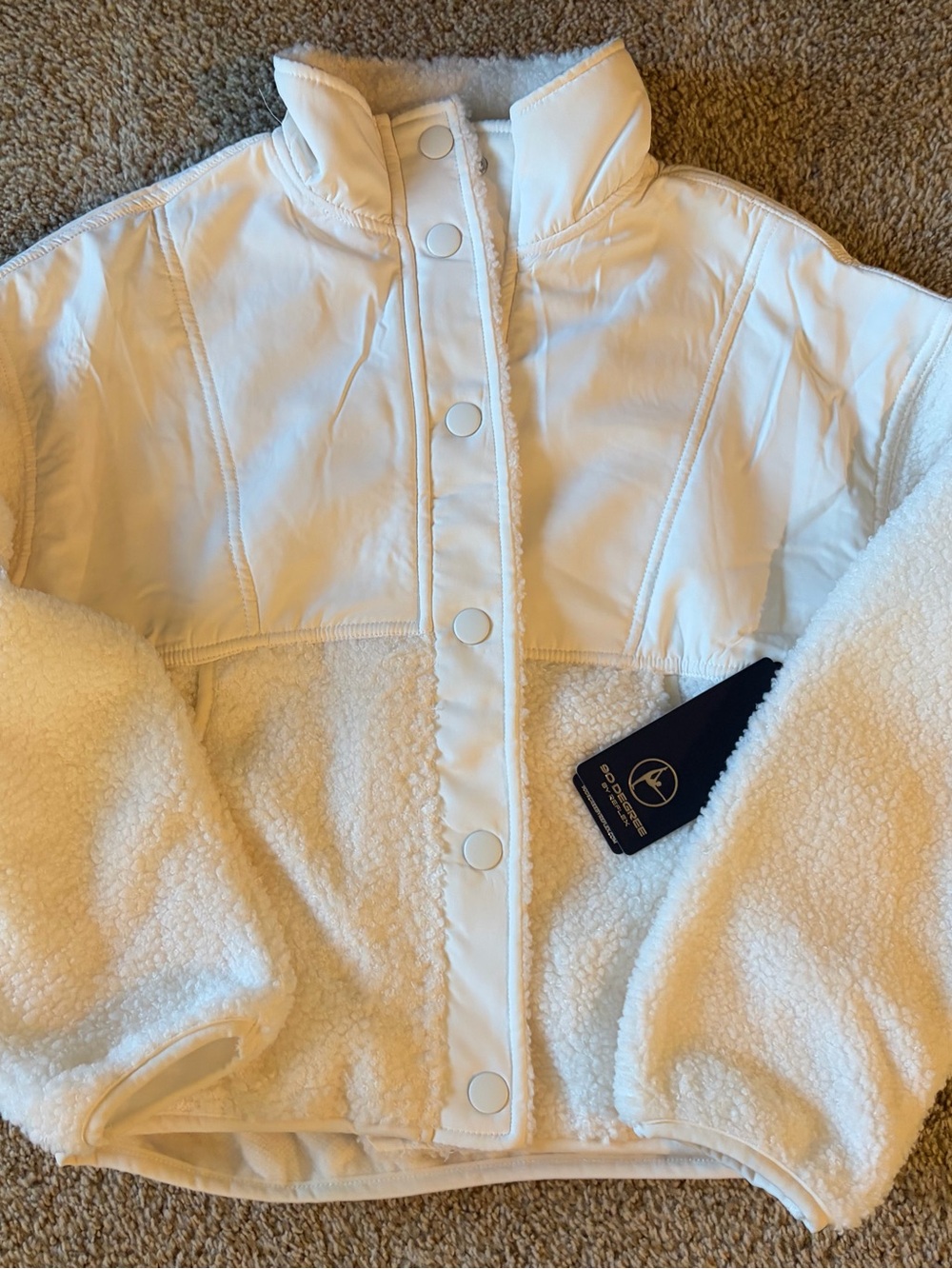 Girls teddy snap up jacket. NWT Size L (12)